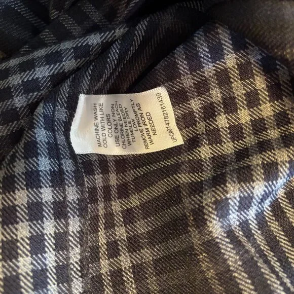 Haggar Gray & Black Two Pocket Tailered Dress Casual Long Sleeve Shirt Size XXL - Picture 9 of 9